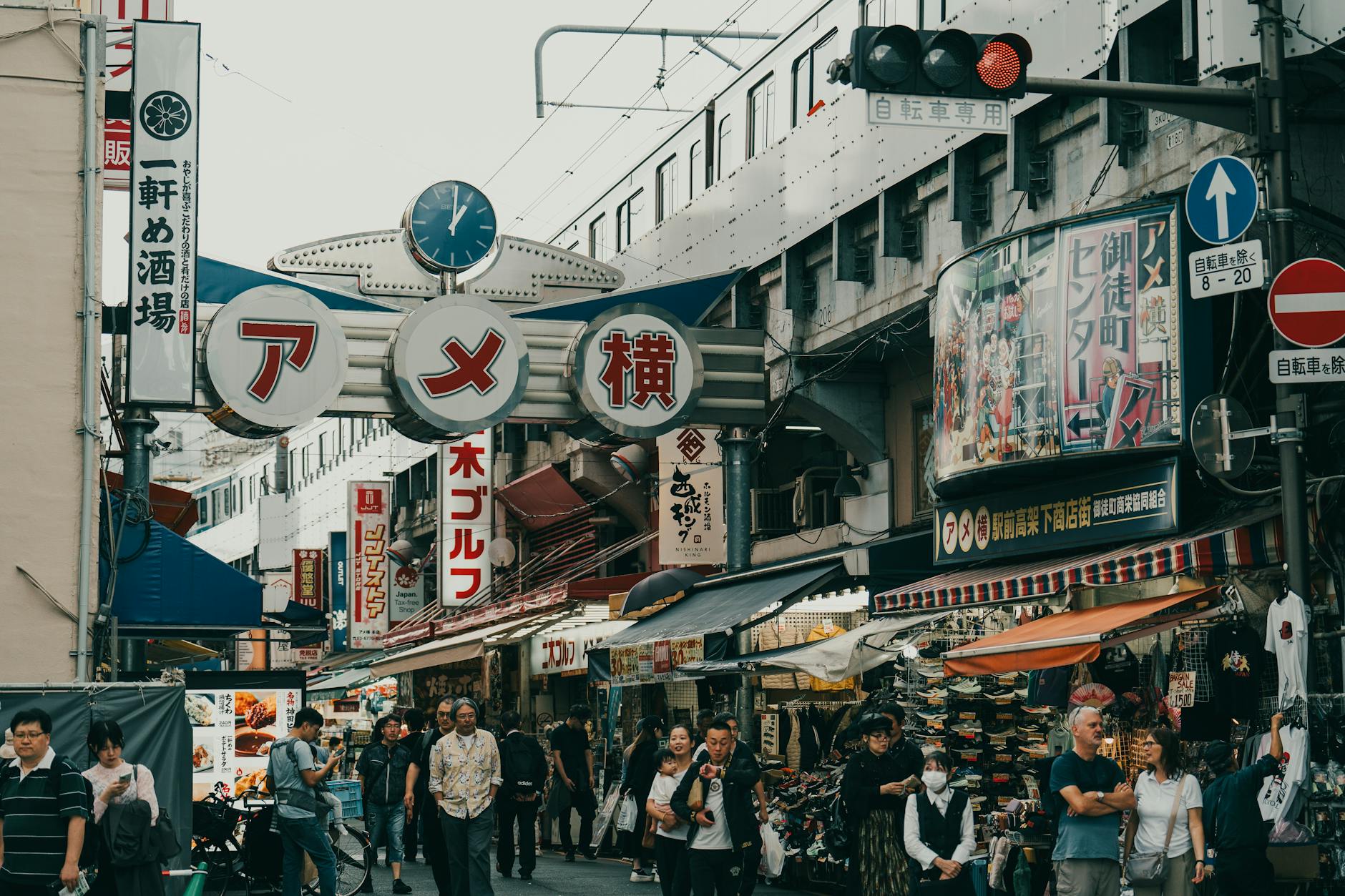 A bustling day at Ameyoko Market in Tokyo, showcasing vibrant urban life and Japanese culture.