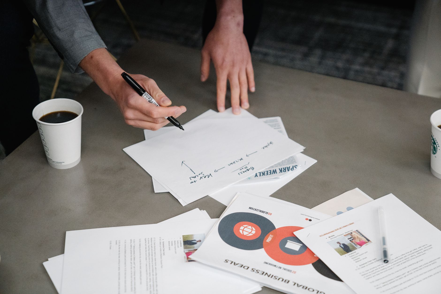 Two founders collaborating on a business plan, validating their startup idea before investing